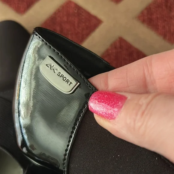 Anne Klein sport woman’s black wedge heel pumps textile upper Aktarence sz 7.5M🌹 - Picture 8 of 17